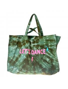 SHOPPERBAG XXL TIE&DYE GREEN, LET'S DANCE PINK