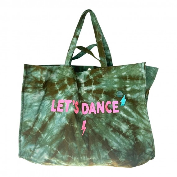 SHOPPERBAG XXL TIE&DYE GREEN, LET'S DANCE PINK