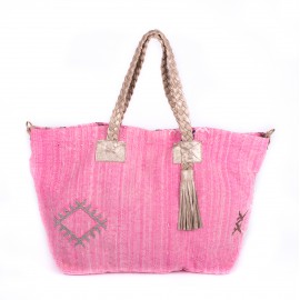 sac cabas Thiyya kilim pink